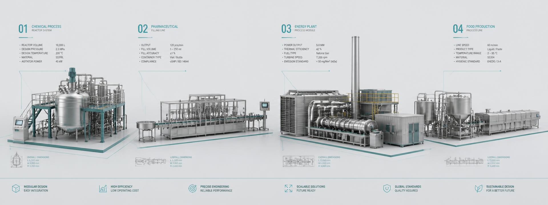 Produktionslinie in einem Industriebetrieb